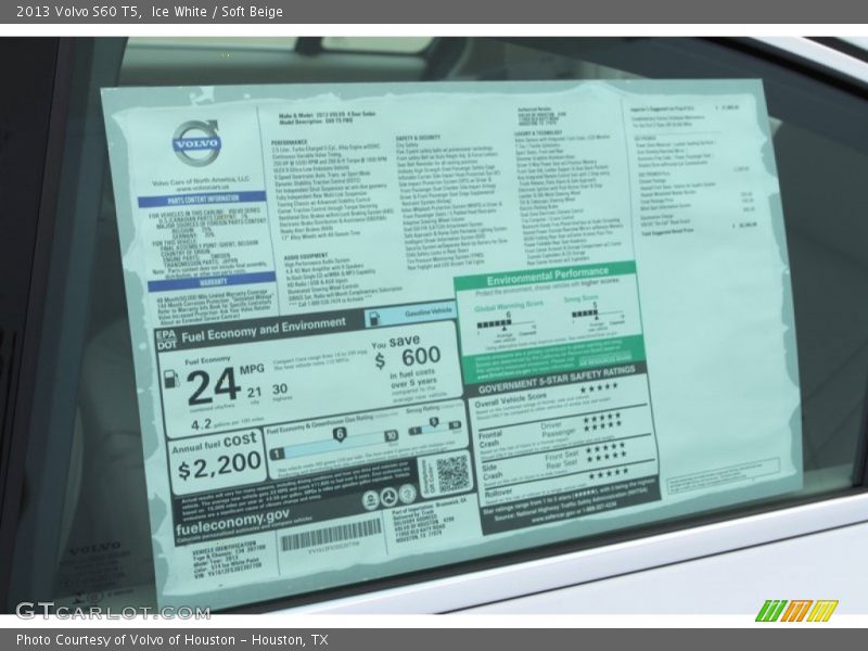 Ice White / Soft Beige 2013 Volvo S60 T5