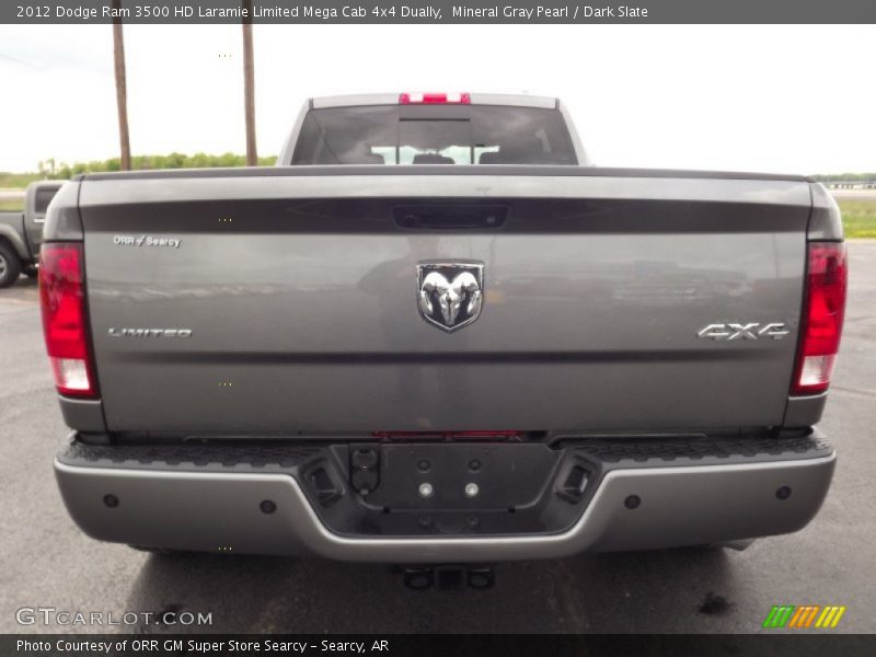 Mineral Gray Pearl / Dark Slate 2012 Dodge Ram 3500 HD Laramie Limited Mega Cab 4x4 Dually