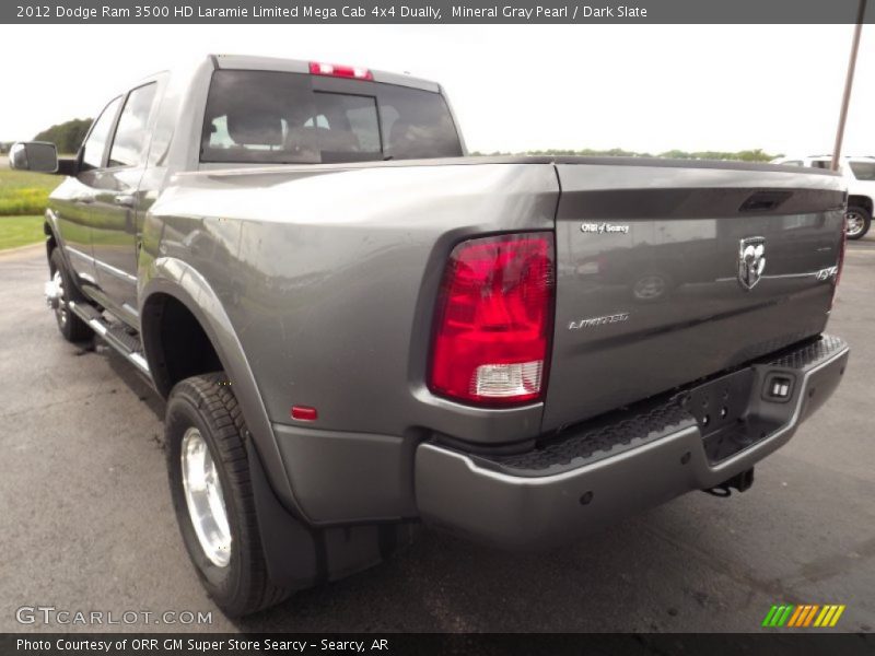 Mineral Gray Pearl / Dark Slate 2012 Dodge Ram 3500 HD Laramie Limited Mega Cab 4x4 Dually