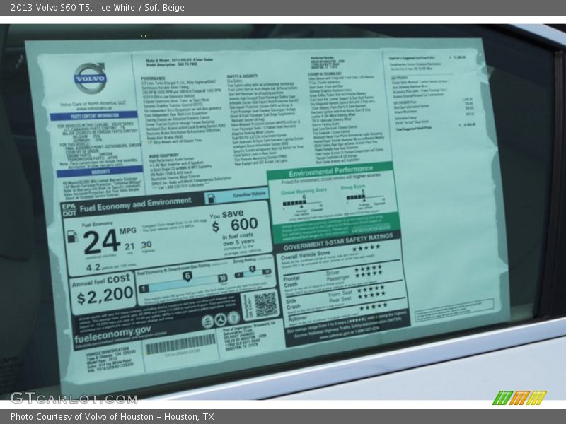 Ice White / Soft Beige 2013 Volvo S60 T5