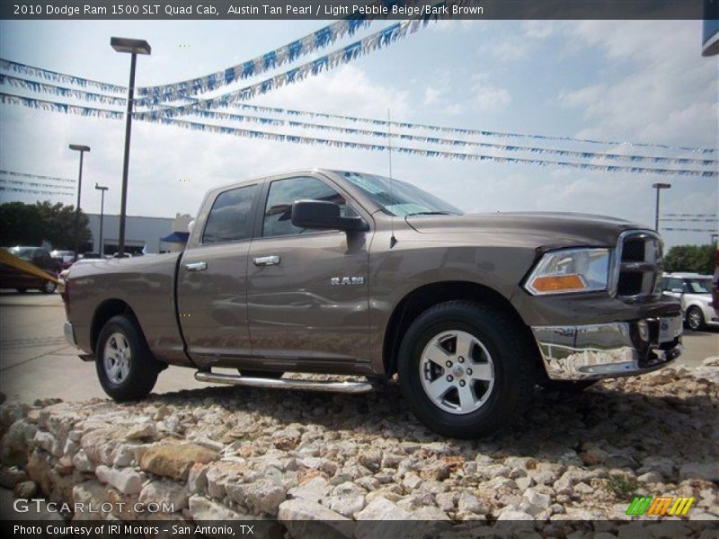 Austin Tan Pearl / Light Pebble Beige/Bark Brown 2010 Dodge Ram 1500 SLT Quad Cab