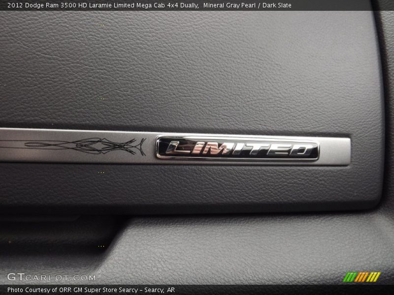 Mineral Gray Pearl / Dark Slate 2012 Dodge Ram 3500 HD Laramie Limited Mega Cab 4x4 Dually