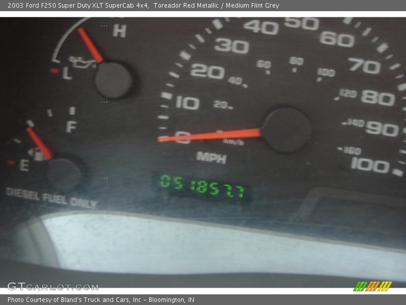 Toreador Red Metallic / Medium Flint Grey 2003 Ford F250 Super Duty XLT SuperCab 4x4