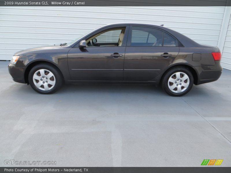Willow Gray / Camel 2009 Hyundai Sonata GLS