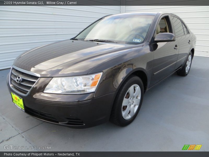Willow Gray / Camel 2009 Hyundai Sonata GLS