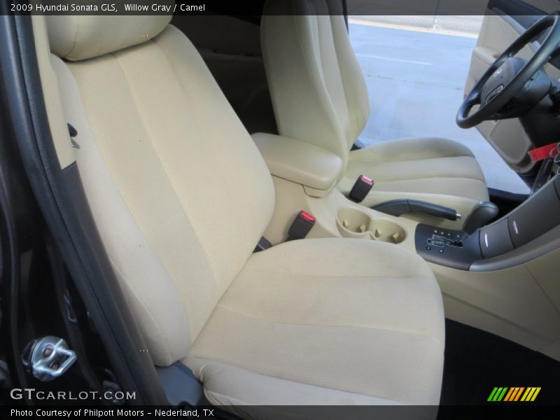Willow Gray / Camel 2009 Hyundai Sonata GLS