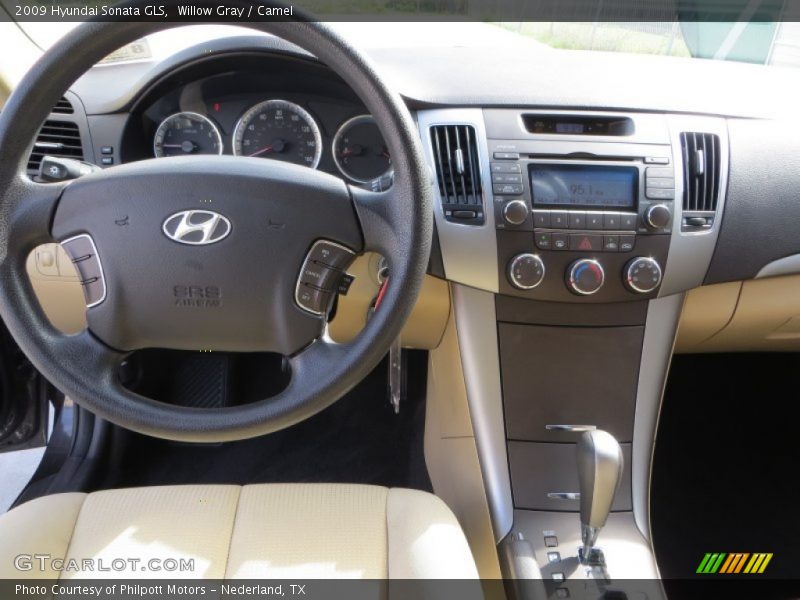 Willow Gray / Camel 2009 Hyundai Sonata GLS