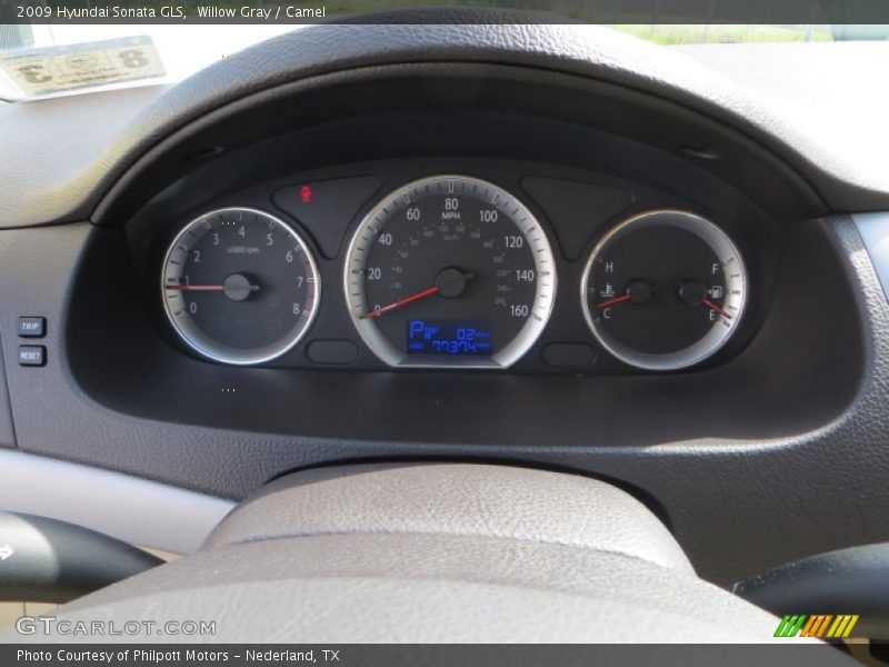 Willow Gray / Camel 2009 Hyundai Sonata GLS
