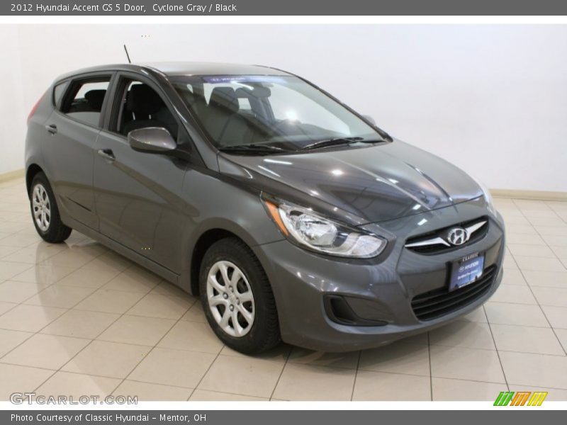 Cyclone Gray / Black 2012 Hyundai Accent GS 5 Door