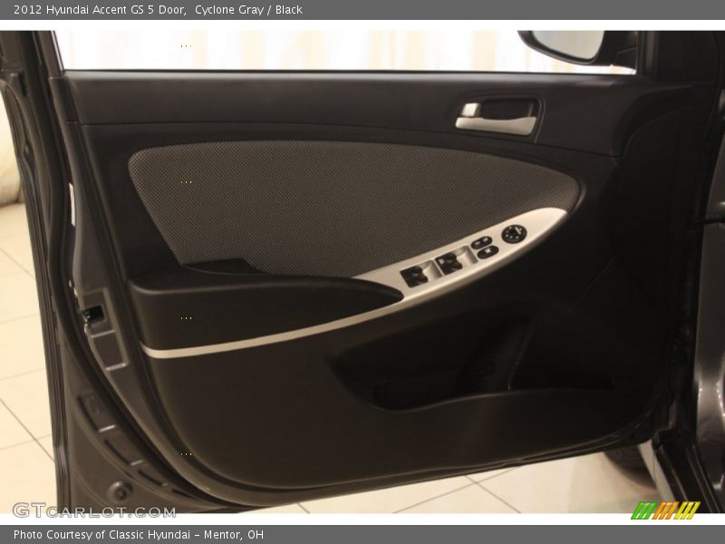 Cyclone Gray / Black 2012 Hyundai Accent GS 5 Door