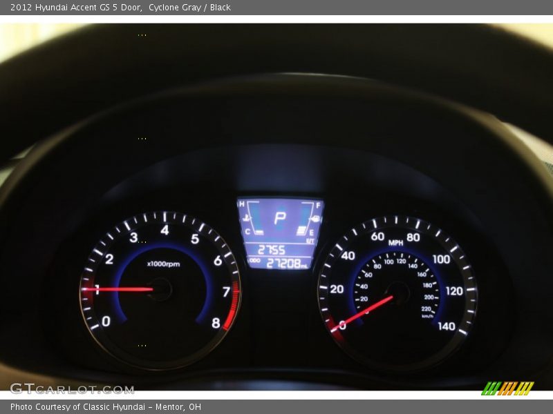 Cyclone Gray / Black 2012 Hyundai Accent GS 5 Door