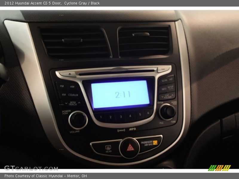 Cyclone Gray / Black 2012 Hyundai Accent GS 5 Door