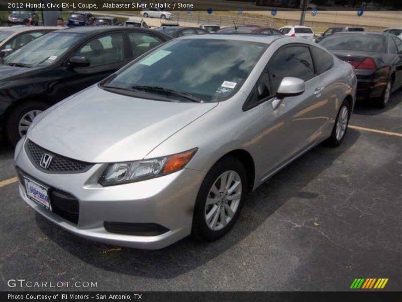 Alabaster Silver Metallic / Stone 2012 Honda Civic EX-L Coupe