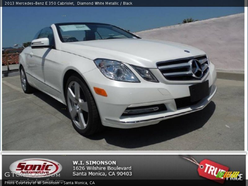 Diamond White Metallic / Black 2013 Mercedes-Benz E 350 Cabriolet