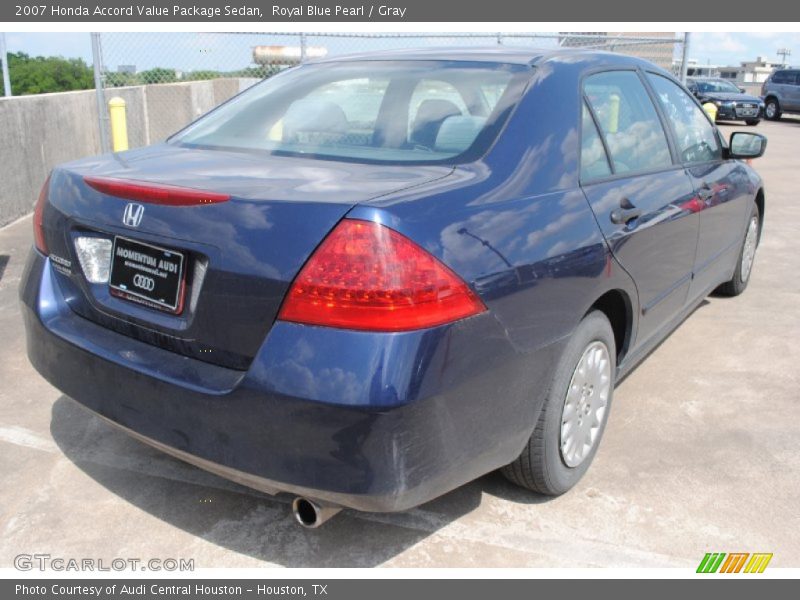 Royal Blue Pearl / Gray 2007 Honda Accord Value Package Sedan