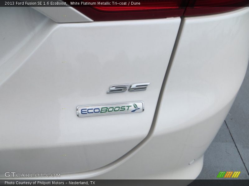 White Platinum Metallic Tri-coat / Dune 2013 Ford Fusion SE 1.6 EcoBoost