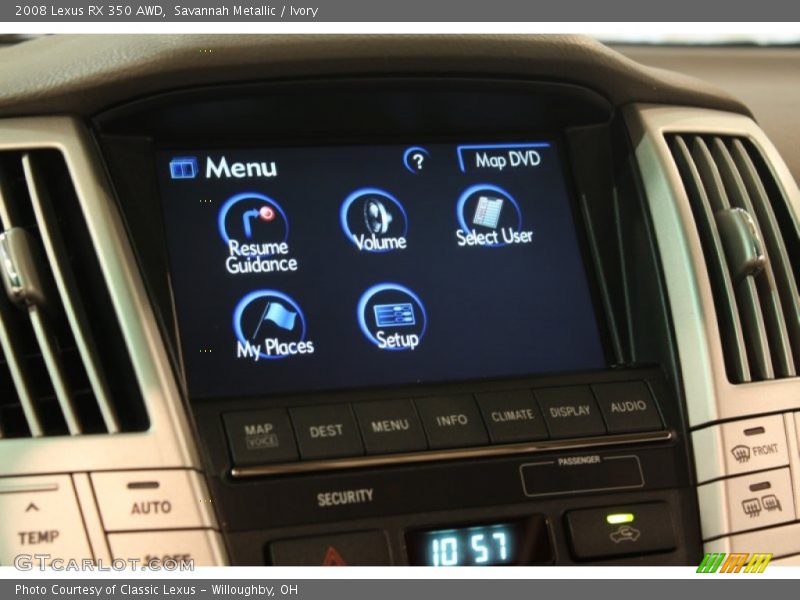 Controls of 2008 RX 350 AWD