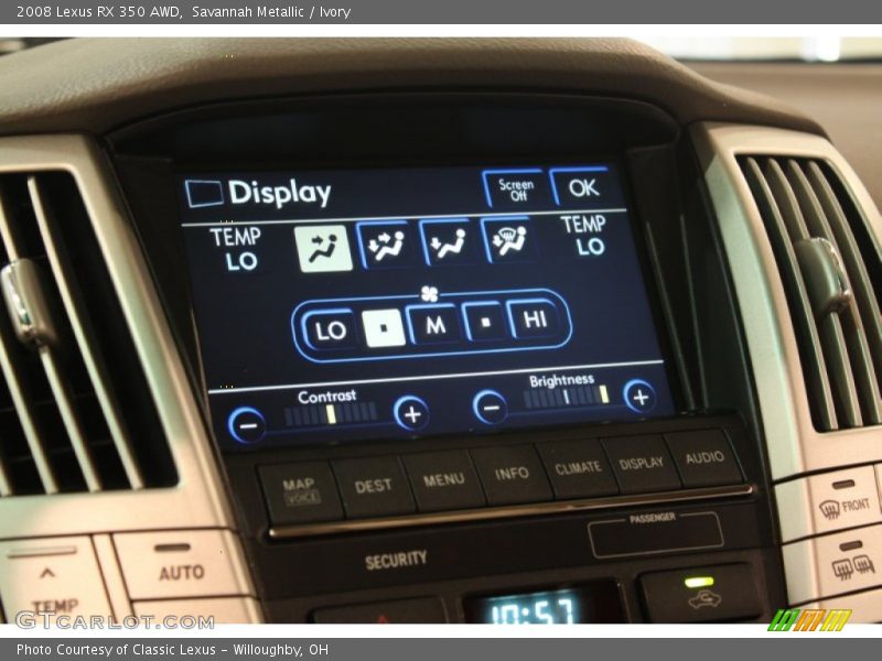 Controls of 2008 RX 350 AWD