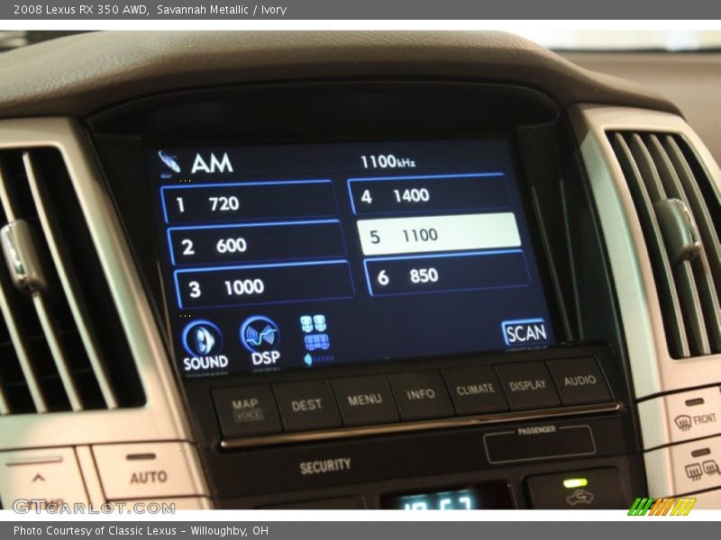 Audio System of 2008 RX 350 AWD