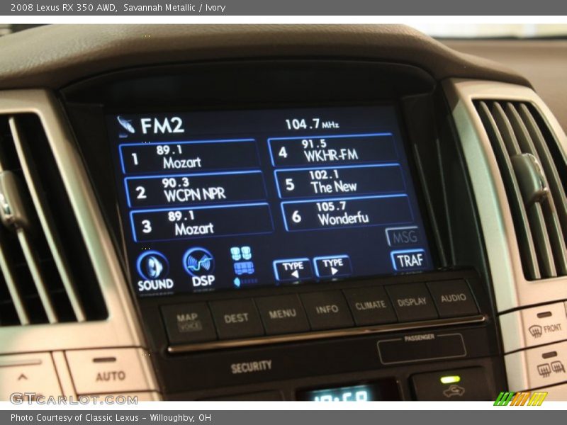 Audio System of 2008 RX 350 AWD