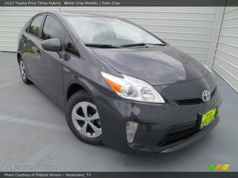 Winter Gray Metallic / Dark Gray 2013 Toyota Prius Three Hybrid