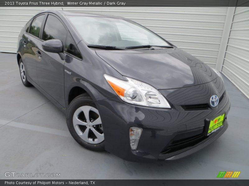 Winter Gray Metallic / Dark Gray 2013 Toyota Prius Three Hybrid
