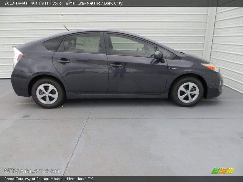 Winter Gray Metallic / Dark Gray 2013 Toyota Prius Three Hybrid