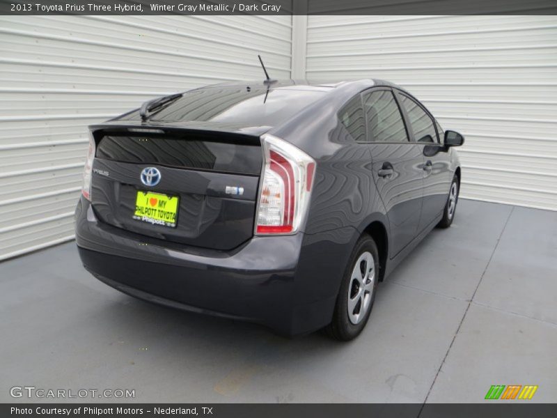 Winter Gray Metallic / Dark Gray 2013 Toyota Prius Three Hybrid
