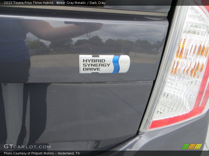 Winter Gray Metallic / Dark Gray 2013 Toyota Prius Three Hybrid