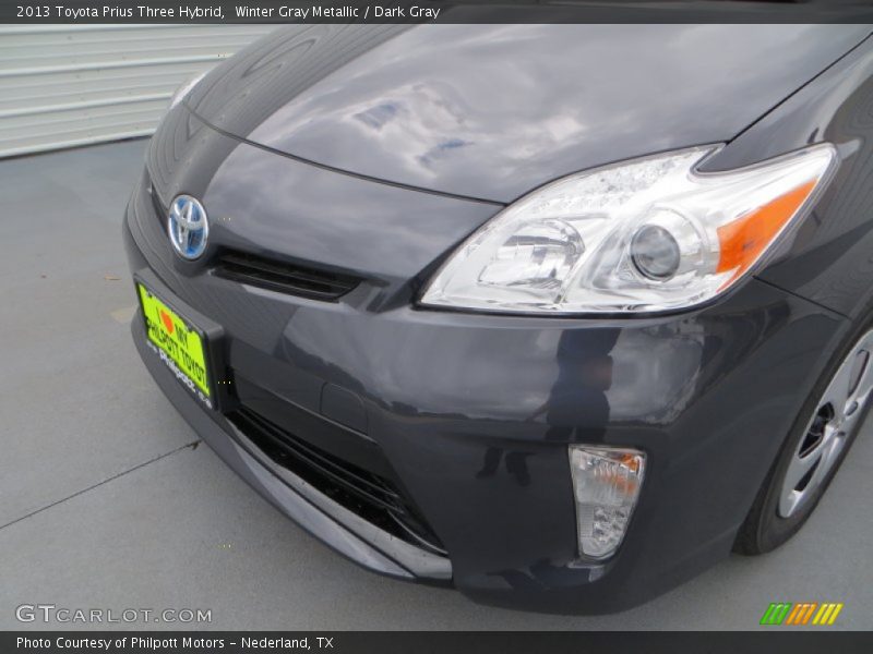 Winter Gray Metallic / Dark Gray 2013 Toyota Prius Three Hybrid