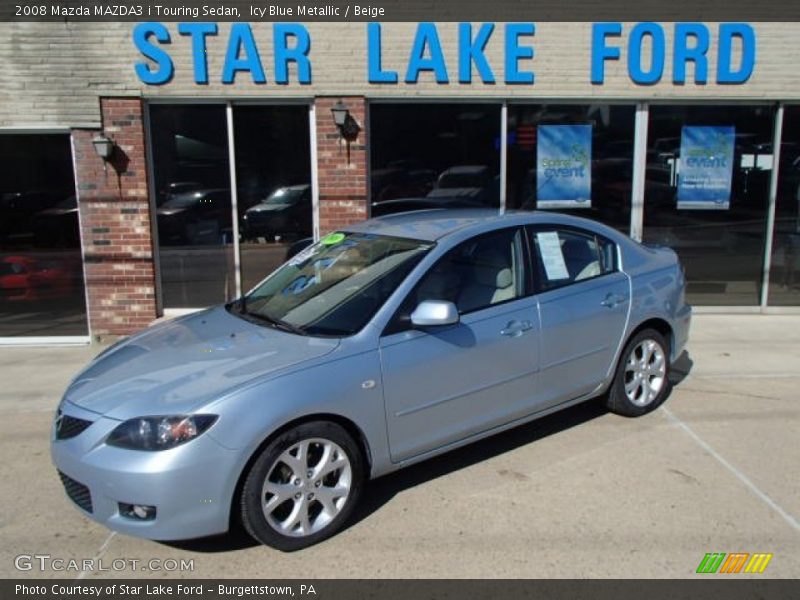 Icy Blue Metallic / Beige 2008 Mazda MAZDA3 i Touring Sedan