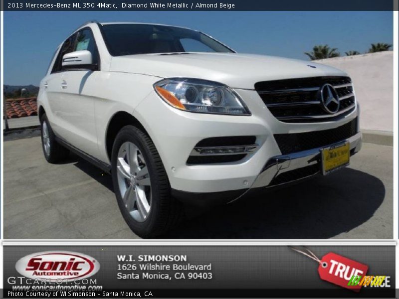 Diamond White Metallic / Almond Beige 2013 Mercedes-Benz ML 350 4Matic
