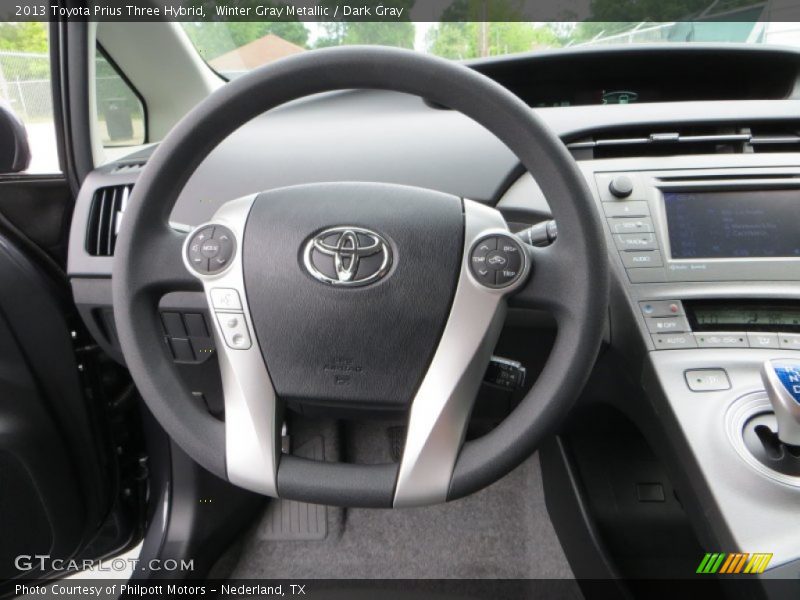 Winter Gray Metallic / Dark Gray 2013 Toyota Prius Three Hybrid