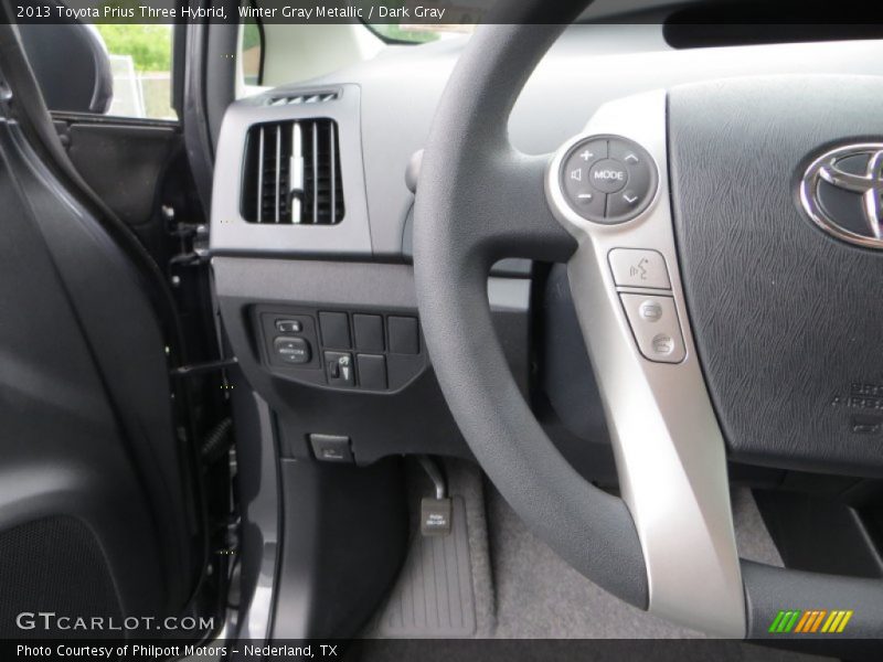 Winter Gray Metallic / Dark Gray 2013 Toyota Prius Three Hybrid
