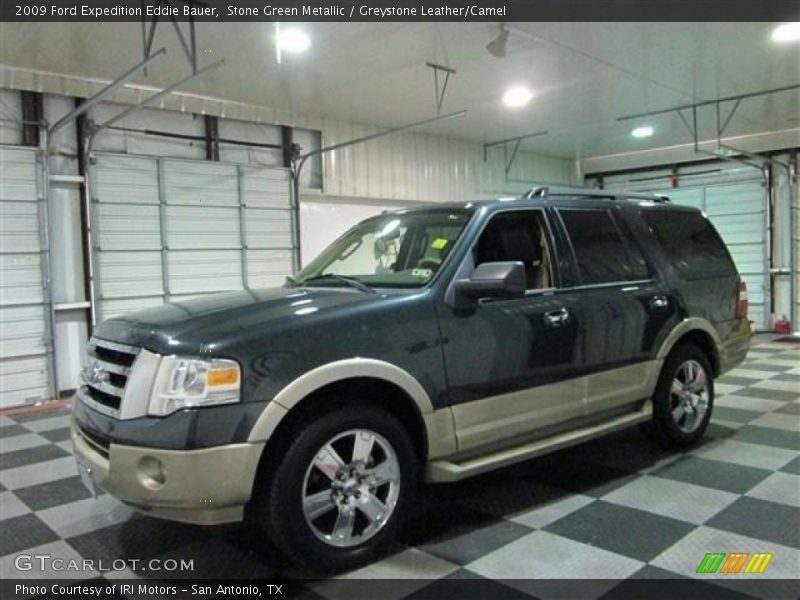 Stone Green Metallic / Greystone Leather/Camel 2009 Ford Expedition Eddie Bauer