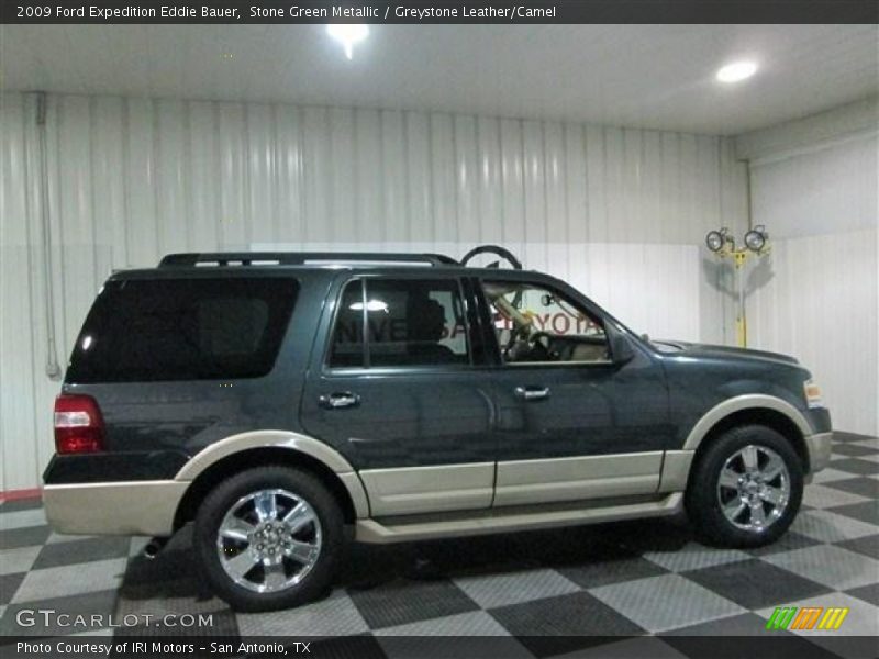 Stone Green Metallic / Greystone Leather/Camel 2009 Ford Expedition Eddie Bauer