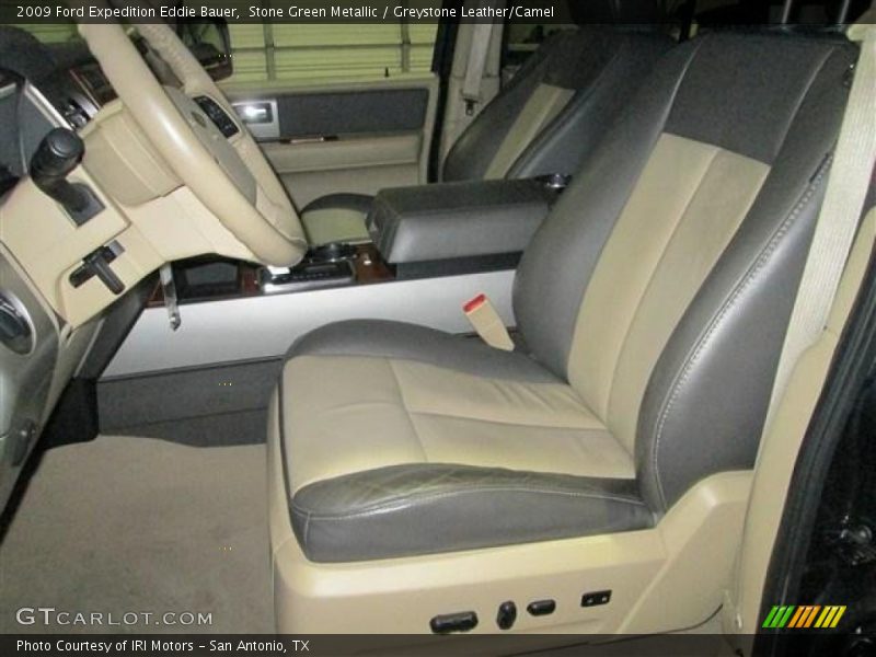 Stone Green Metallic / Greystone Leather/Camel 2009 Ford Expedition Eddie Bauer