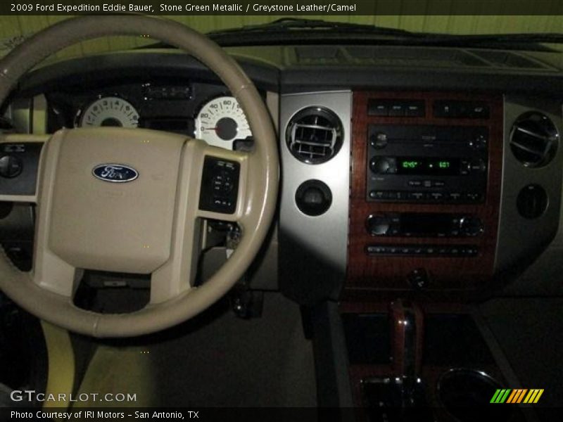 Stone Green Metallic / Greystone Leather/Camel 2009 Ford Expedition Eddie Bauer