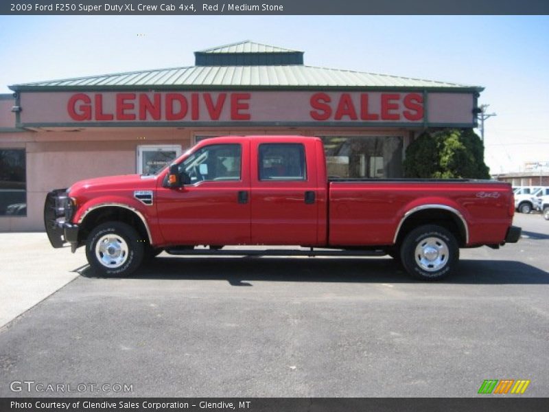Red / Medium Stone 2009 Ford F250 Super Duty XL Crew Cab 4x4