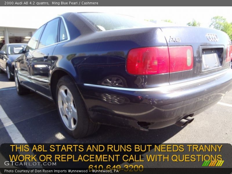Ming Blue Pearl / Cashmere 2000 Audi A8 4.2 quattro