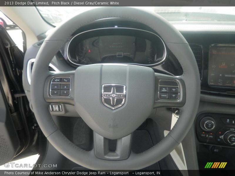 Pitch Black / Diesel Gray/Ceramic White 2013 Dodge Dart Limited