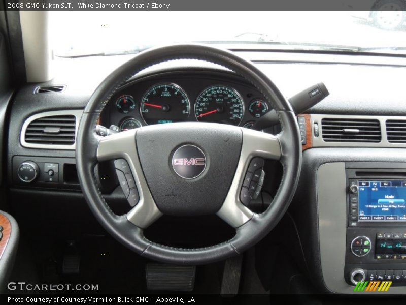 White Diamond Tricoat / Ebony 2008 GMC Yukon SLT