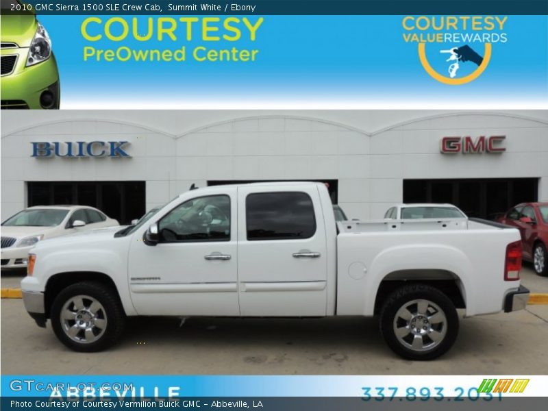 Summit White / Ebony 2010 GMC Sierra 1500 SLE Crew Cab