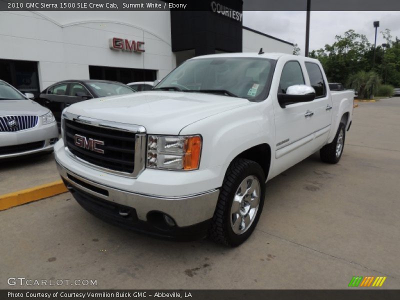 Summit White / Ebony 2010 GMC Sierra 1500 SLE Crew Cab