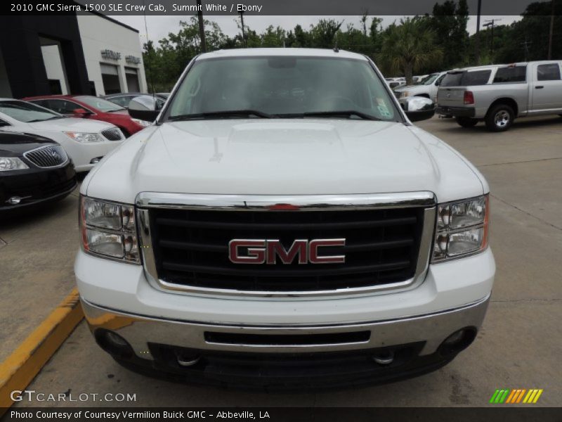 Summit White / Ebony 2010 GMC Sierra 1500 SLE Crew Cab