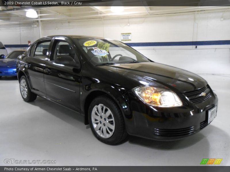 Black / Gray 2009 Chevrolet Cobalt LS Sedan