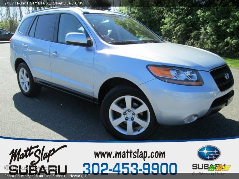 Silver Blue / Gray 2007 Hyundai Santa Fe SE
