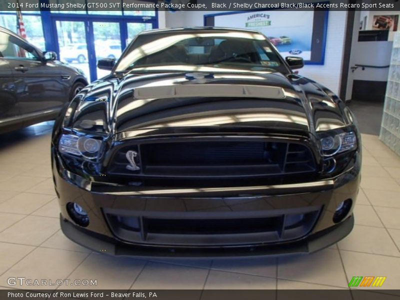 Black / Shelby Charcoal Black/Black Accents Recaro Sport Seats 2014 Ford Mustang Shelby GT500 SVT Performance Package Coupe