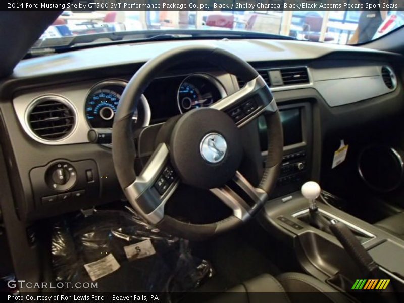 Black / Shelby Charcoal Black/Black Accents Recaro Sport Seats 2014 Ford Mustang Shelby GT500 SVT Performance Package Coupe