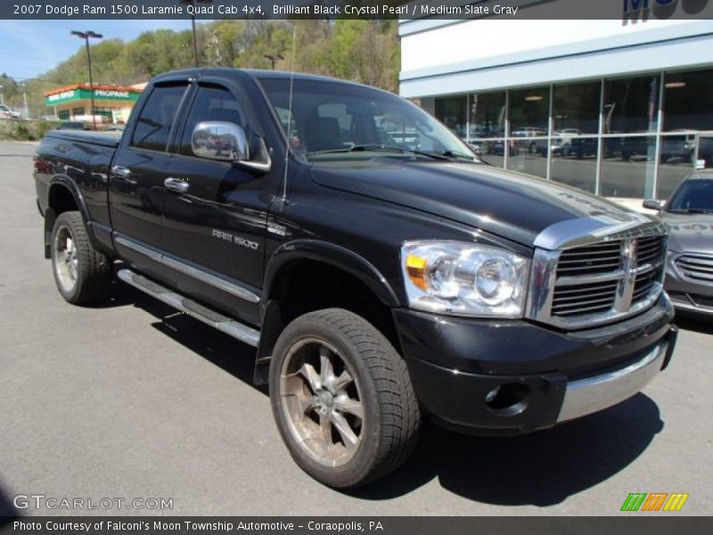Brilliant Black Crystal Pearl / Medium Slate Gray 2007 Dodge Ram 1500 Laramie Quad Cab 4x4